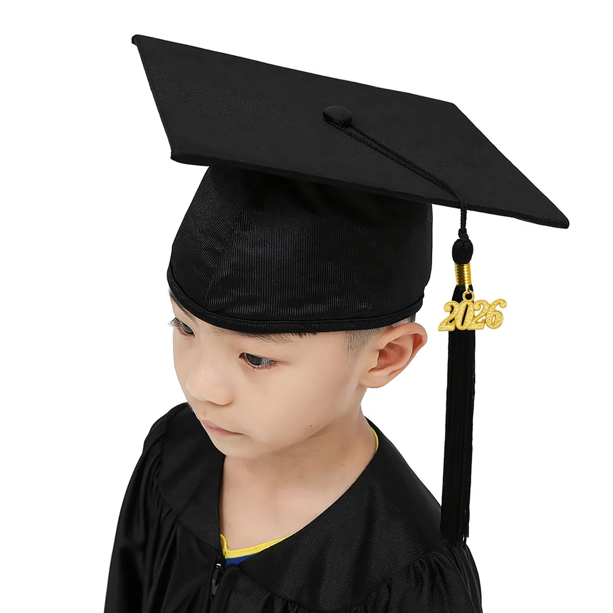 GraduationMall Ragazzo Ragazza Toga Laurea Cappello e Abito per Bambini 2026 Prescolare Scuola Materna Costume - 12 Colori