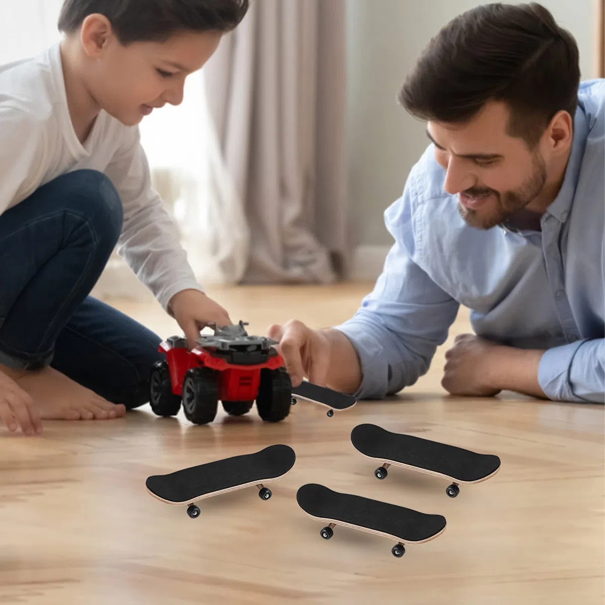 Mini Skateboard da Dito, Tastiera Professionale in Legno di Acero con Cuscinetti Completamente Chiusi, Cuscinetto in PU Spesso per Antiscivolo e Assorbimento degli Urti (BLACK)