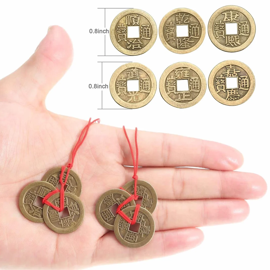50 Pezzi Monete Feng Shui Cinesi Moneta della Fortuna di Buona Fortuna Monete I-Ching per la Salute e la Ricchezza, 2 cm