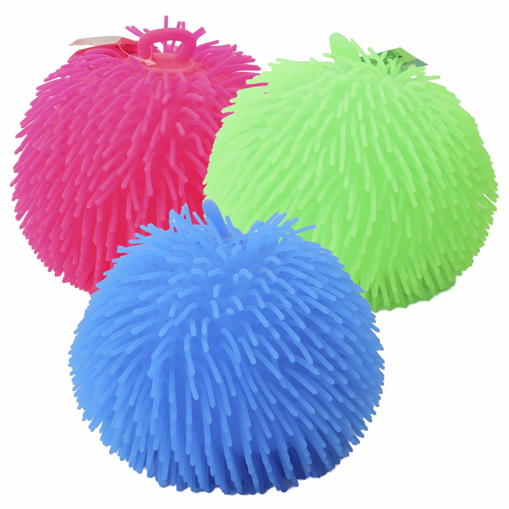 FLYPOP'S - Pallina Riccio Luminosa - Gioco da Fiera - 038093 - Colori Assortiti - Plastica - Puffer Ball - Compleanno - Gioco Ricreativo - 22 cm x 22 cm - A Partire dai 3 anni