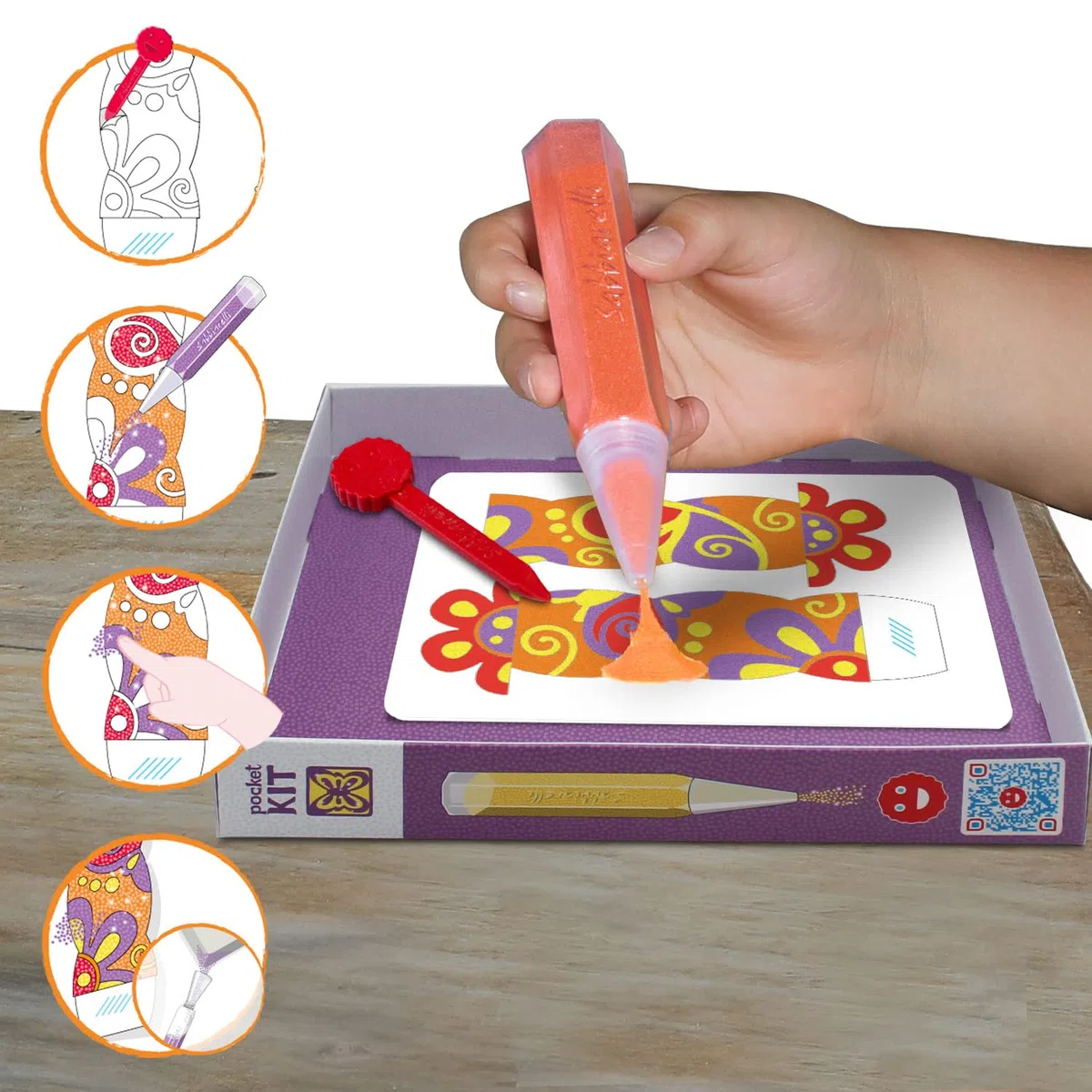Sabbiarelli Sand-it For Fun – Kit Bijoux 5+ | Kit di Sand Art 100% Made in Italy con Sabbia Colorata, Disegni Adesivi e Accessori | Crea i tuoi Gioielli Scintillanti | Idea Regalo Bambina 5-12 anni