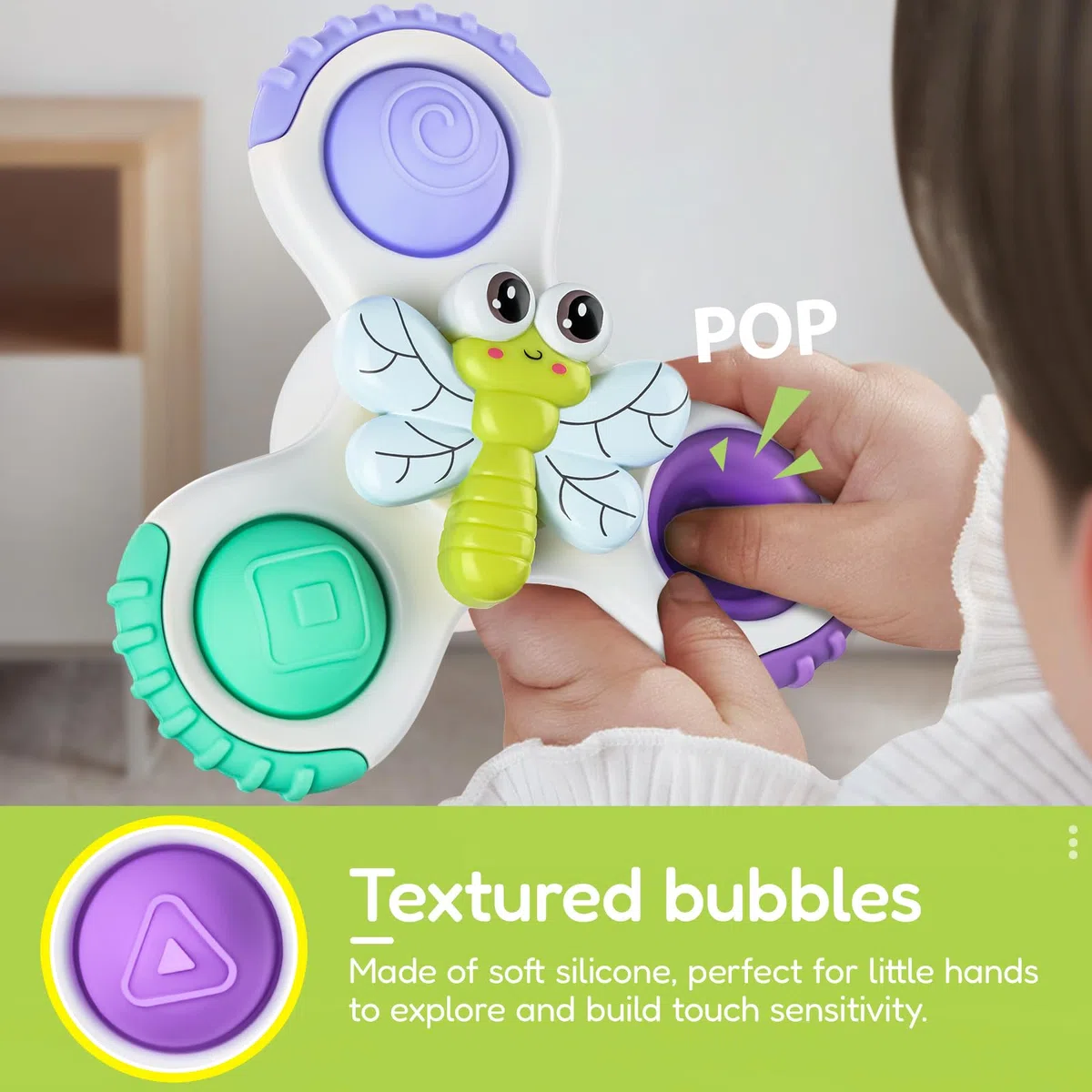 lerrbo 3 Pezzi Giocattolo Pop-Spinner con Ventosa per Ragazzi e Ragazze Età 1 Anno, Giocattolo da Bagno Sensibile per Bambini Piccoli Età 12–18 Mesi, Ciotole per Calze da Natale