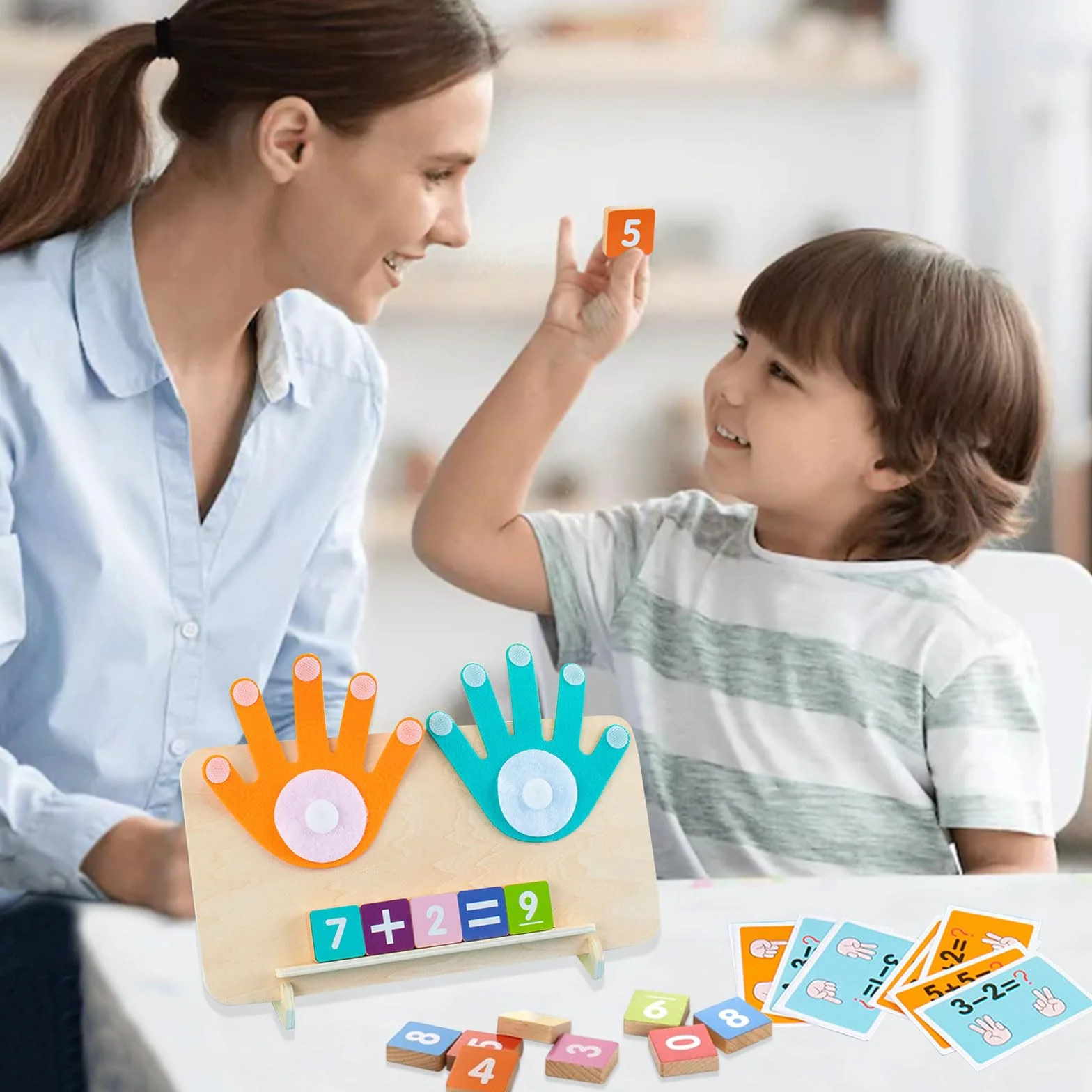 Montessori Giocattolo Matematico in Legno, per Bambini 3-5 Anni, Giocattolo Educativo e Numerico per Imparare a Contare