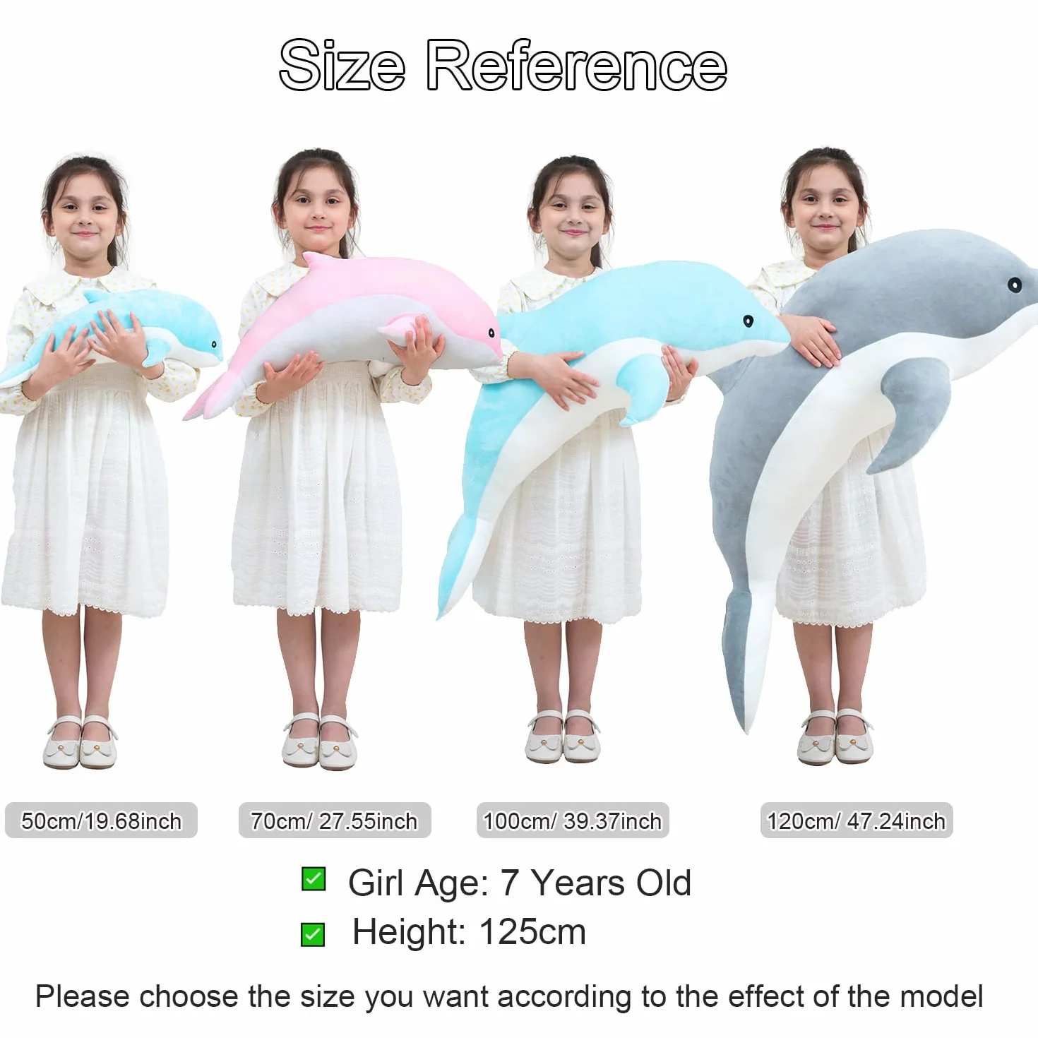 Kekeso Giocattoli Di Peluche Delfino Giocattoli Morbidi Di Peluche Che Abbracciano Il Cuscino Bambole Delfino Per Le Ragazze Dei Bambini Che Dormono Cuscino Regalo (70cm/27.55in, Rosa)