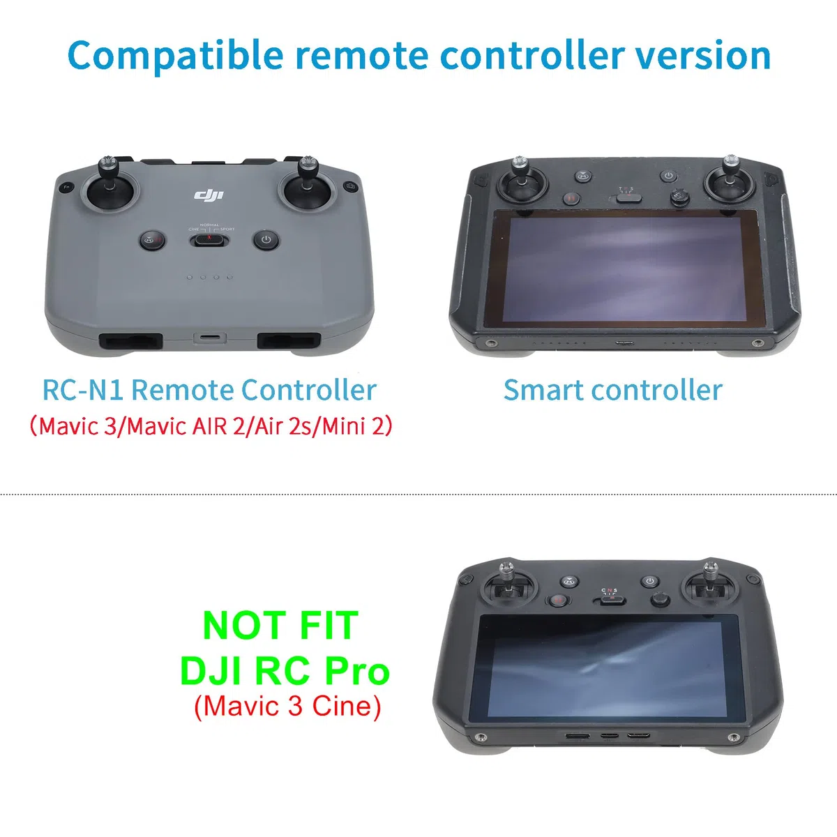 Esteso Stick di Controllo per DJI RC-N1(Mavic 3/Mini 3 Pro/Mini 2/Air 2S/Mavic Air 2),Smart Controller,Metallo Alluminio Telecomando Joystick Rocker Drone Accessori
