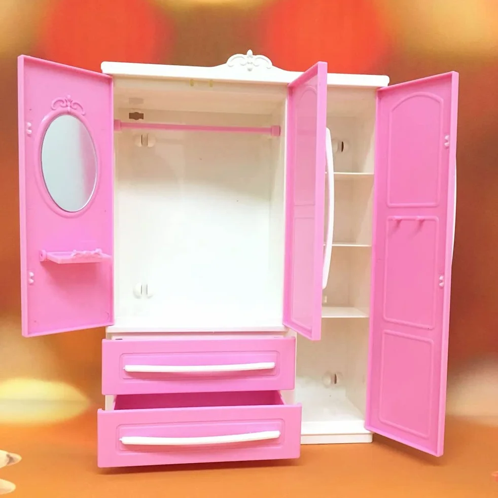 Armadio Rosa per Bambole, Accessori per mobili per casa delle Bambole, Decorazioni per Scene di Vita Quotidiana, Armadio per Bambole, Organizer per Vestiti, Mini Armadio da Principessa, Ornamenti per