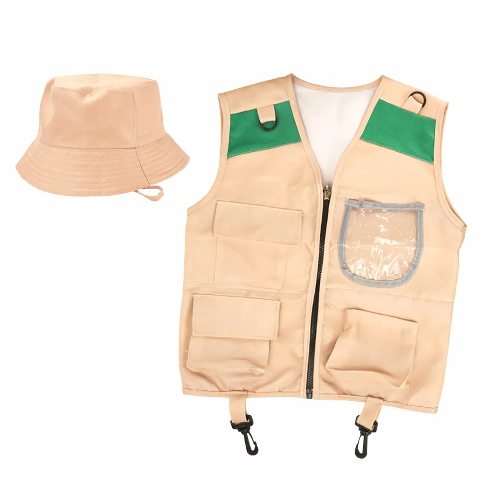 Set di esplorazione per Bambini, Set di Giocattoli da Esploratore Esterno con Gilet, Cappello, Attrezzatura da Campeggio per Bambini, per Avventura Campeggio Escursionismo (A)