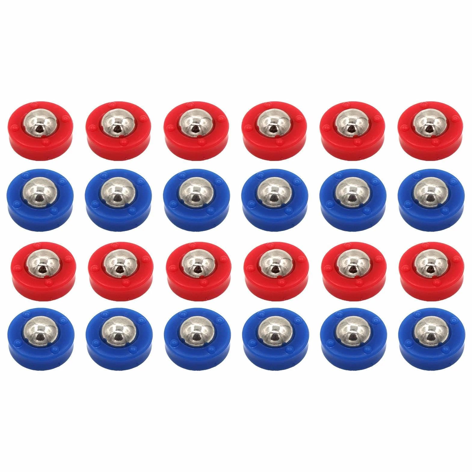 Small Shuffleboard Replacement Pucks, 24PCS Curling Game Accessories, Funny Sliding Rollers Set, Portable Tabletop Shuffleboard Beads for Indoor Family Games, Red and Blue