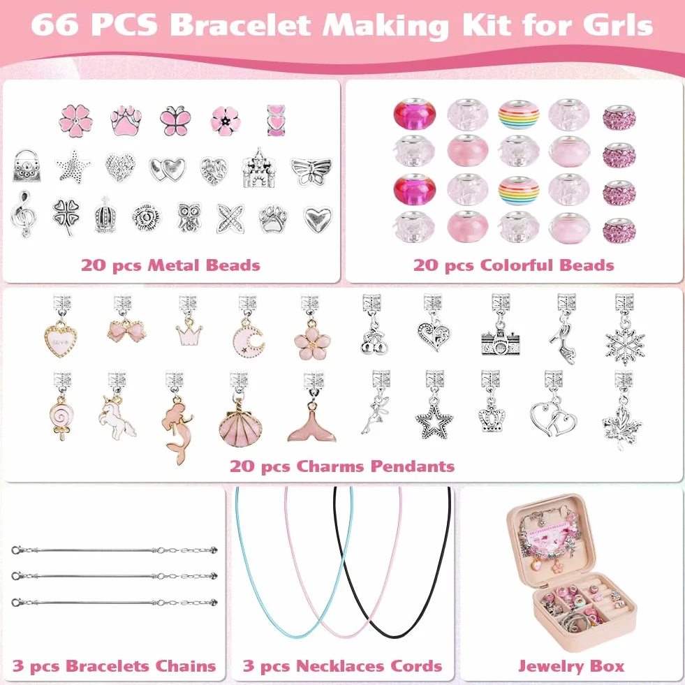 AUAUY Kit Braccialetti Fai Da Te Bambina, Adatto a Ragazze dai 15 Anni in Su, Kit Giochi Crea Braccialetti DIY, Idee Regalo Natale Originali, Crea Braccialetti Bambina, Regalo Compleanno Ragazza
