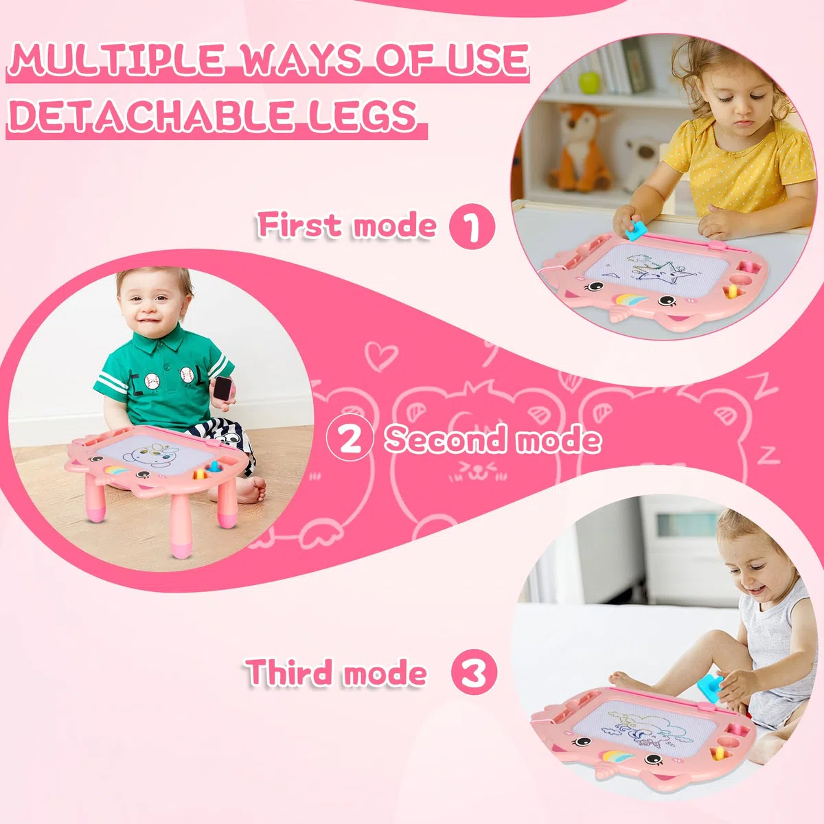 Lavagna Magnetica per Bambini, Tavoletta Grafica, Lavagnetta Cancellabile, Lavagna Magica, Magica Cancellabile Scrittura Tablet con Le Gambe, Giocattolo Educativo e Regalo