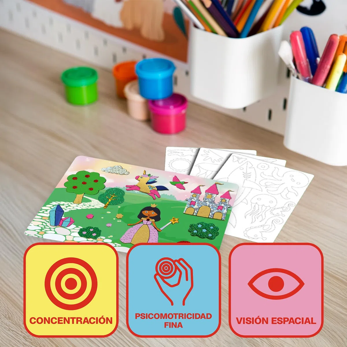 Ludilo - Foil Fun World Animal | Artigianato Bambini 4 Anni O Più | Giochi Per Bambini 1 Giocatore | Giochi Educativi Bambini 4 Anni O Più | Artigianato Bambini con 100 Fogli