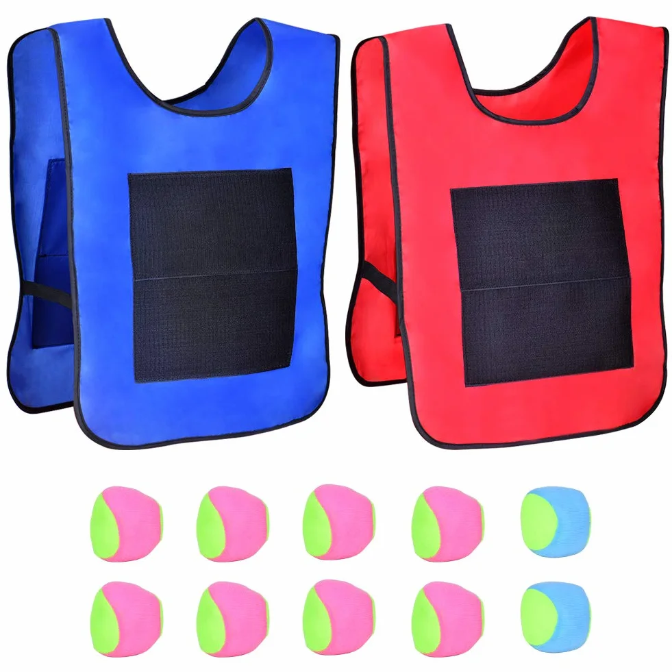 Klettballspiel 2 Zielwesten con 10 Giochi di Lancio Klettbälle con klebejacke Klettball Set per i Bambini