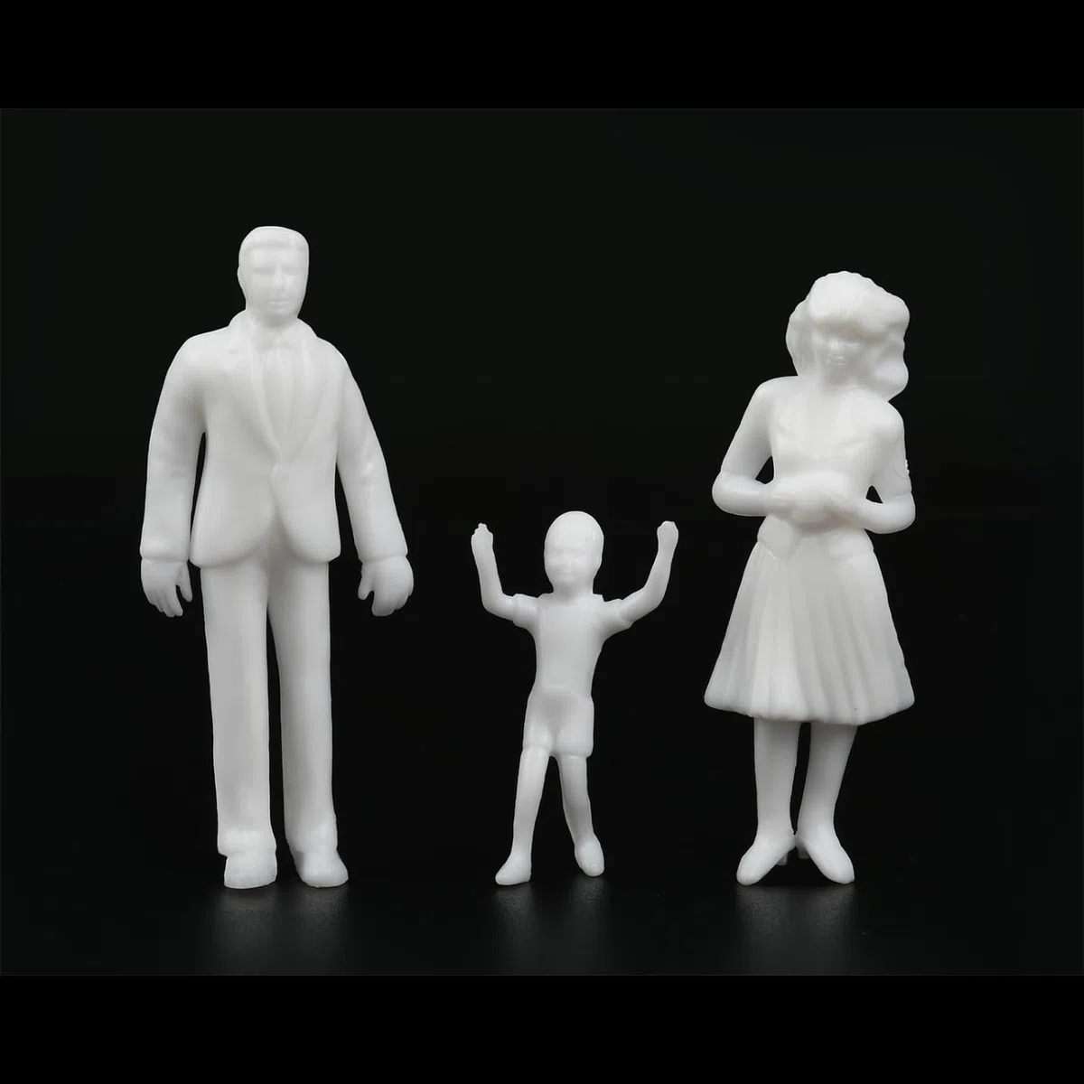 20 pezzi figure modello bianco non dipinto, diverse figure in piedi passanti H0 1:25, diverse pose in miniatura, persone figurine per progetto di pianificazione architettonica modello ferroviario