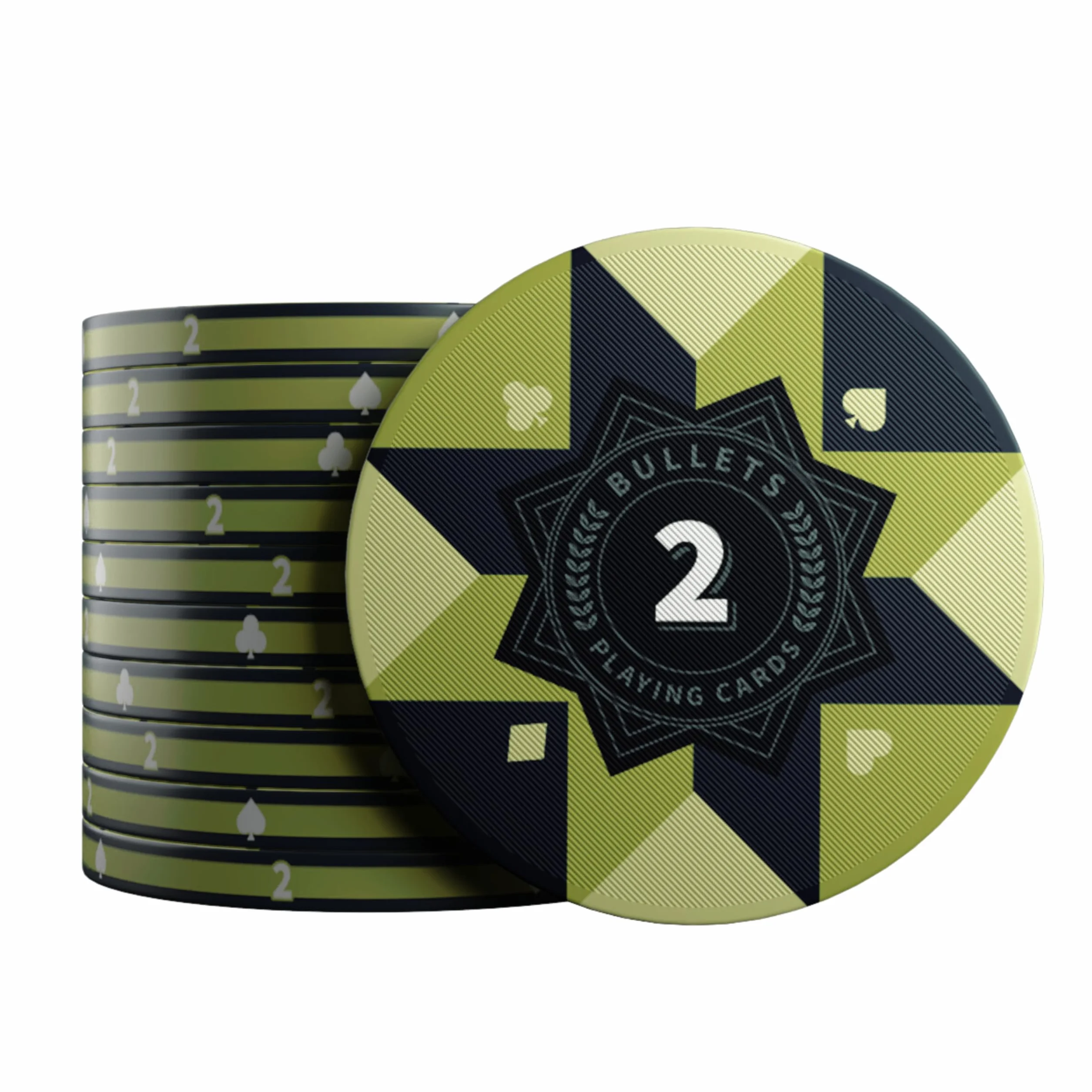 Bullets Playing Cards, Poker Chip in ceramica, Paulie con valori, rotolo da 25 (kaki verde/blu (2)