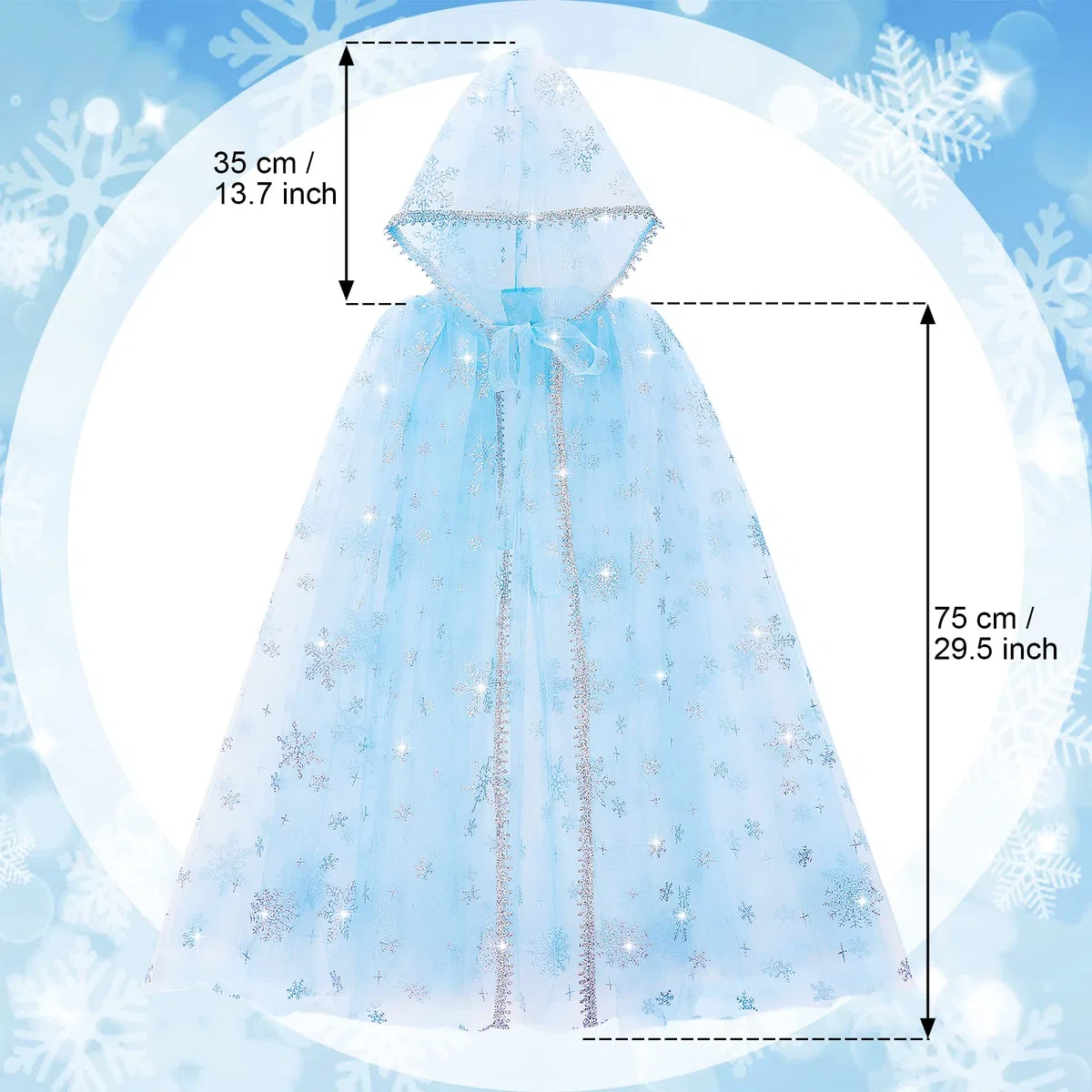 XEPST Mantello Principessa Bambina, Costume Principessa con Cappuccio, Mantello Della Principessa Accessorio Scialle Cape Ragazze da Costume Halloween Carnevale Cosplay