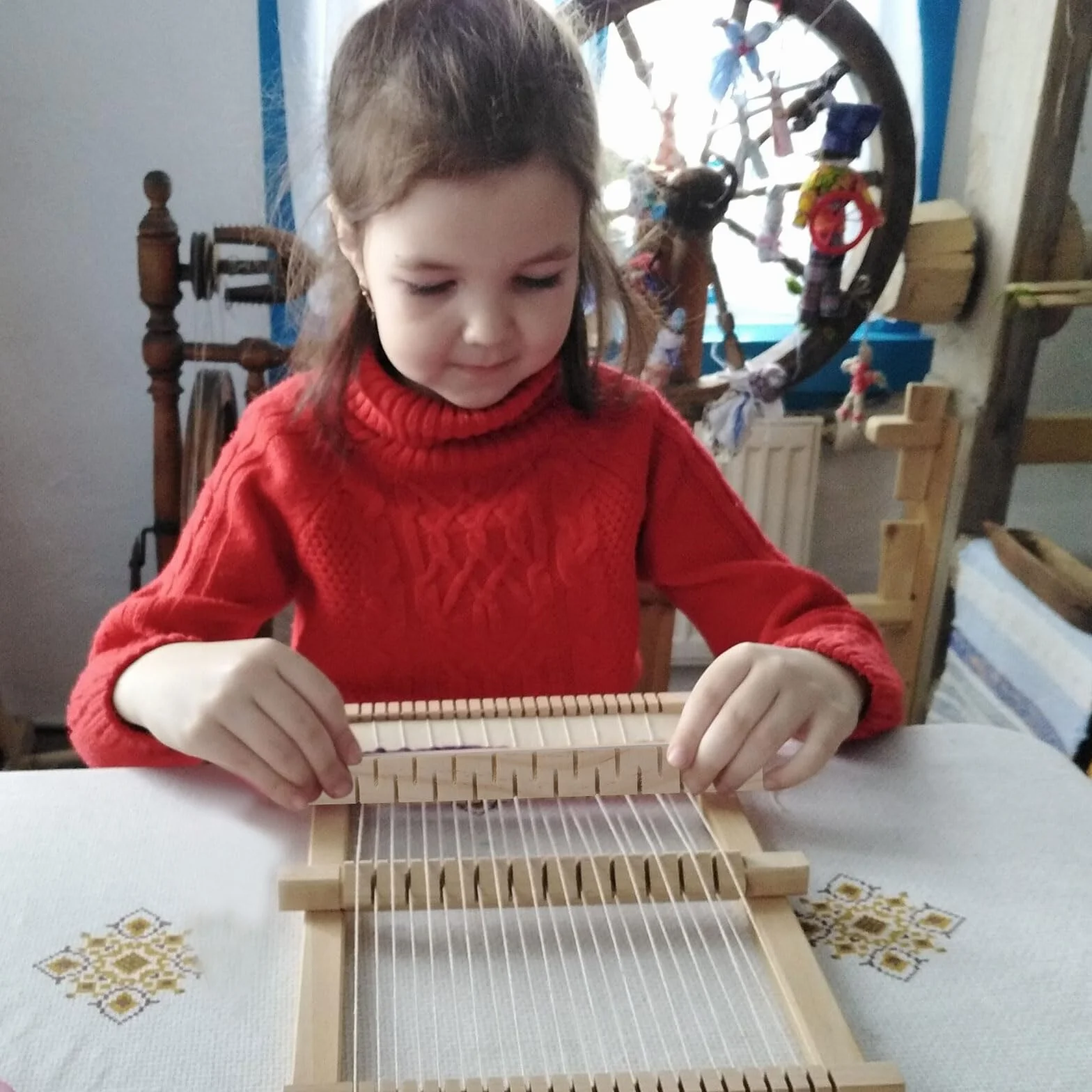 Set di tessiture per bambini, Cornice per bambini con filo e ago per tessitura telaio in legno set di giocattoli per lavori a maglia in legno per principianti Set Telaio per Tessitura per Bambini