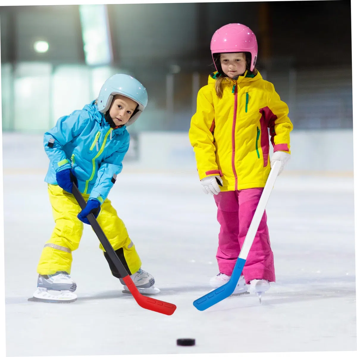 Set da Hockey per Bambini in PP, 2 Bastoncini e 2 Palline, per allenamenti e Giochi Indoor/Outdoor