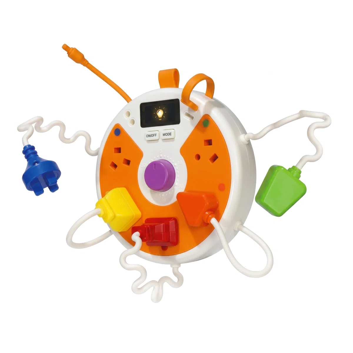 Busy Board Giocattoli Montessori 2+ Anni, Pannello Sensoriale con Interruttori e Prese, Luci e Musica in Inglese, Gioco da Viaggio per Motricità Fine (Senza Batterie)