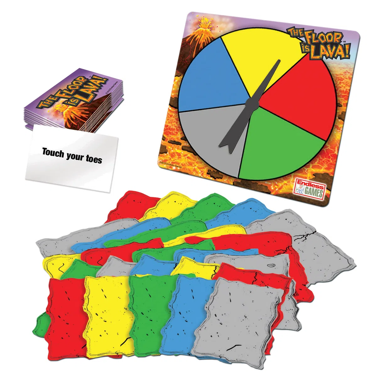 Endless Games Il pavimento è lava! Gioco da tavolo interattivo per bambini e adulti (5 anni in più) Feste divertenti, compleanni e giochi in famiglia | Promuove l'attività fisica | Sicuro dentro e