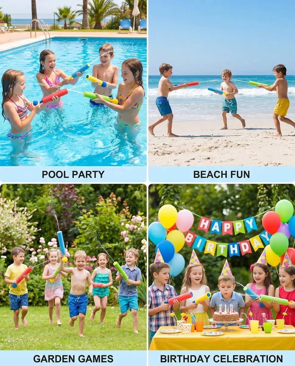 Pistole ad Acqua per Bambini, 8 Pezzi, Ideali Bomboniere Festa Compleanno, Giochi Estivi Spiaggia Piscina Giardino