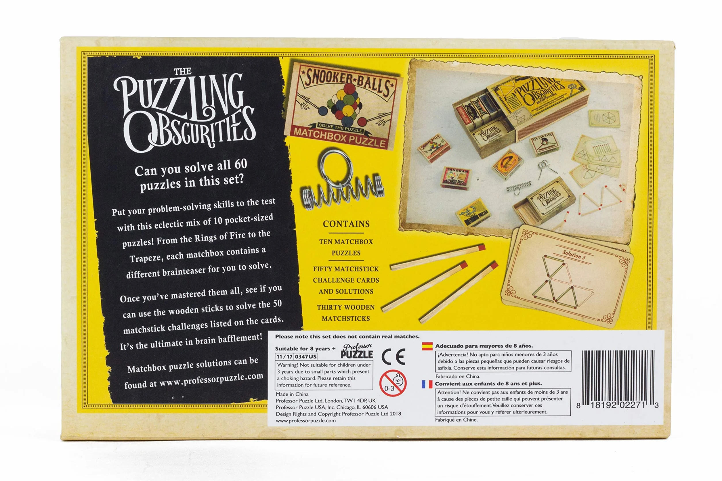 Professor PUZZLE- Puzzle, Colore Giallo, Brain Training Puzzles, EM0347US