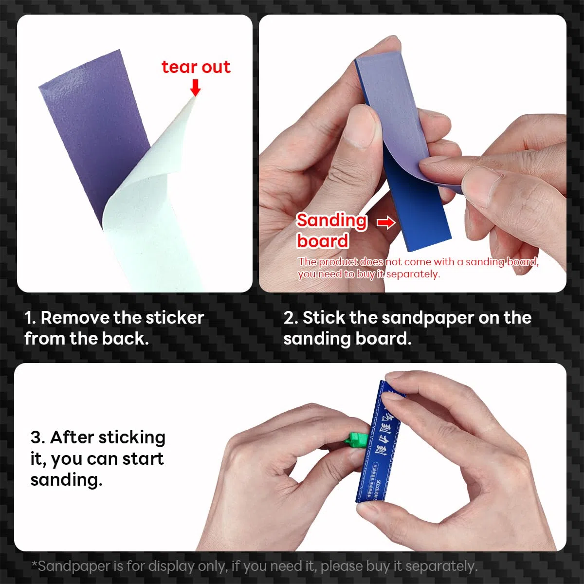 stedi Metal Sanding Sticks 4 pezzi, Hobby Model Tools for Gundam, Scale Military Model, 3D Resin Parts, Wood, Perfect for Sanding Small Areas, Blue