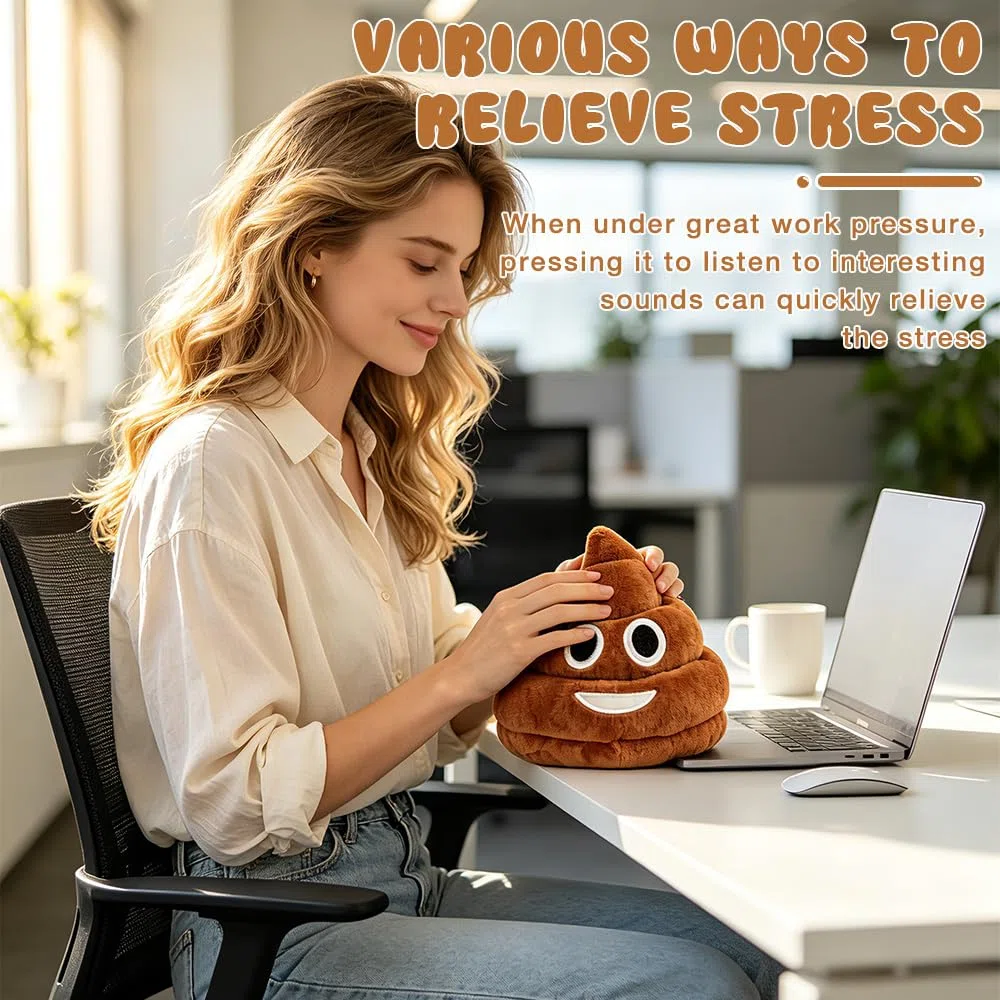 Mineup Poop Plush Pillow, 12cm Divertente Peluche Parlante a Forma Di Cacca- Emette Suoni Scoreggia, Poop Cuscino in Peluche Con Oltre 7 Diversi Suoni Di Scoreggia, Datto Ad Animali, Bambini e Adulti