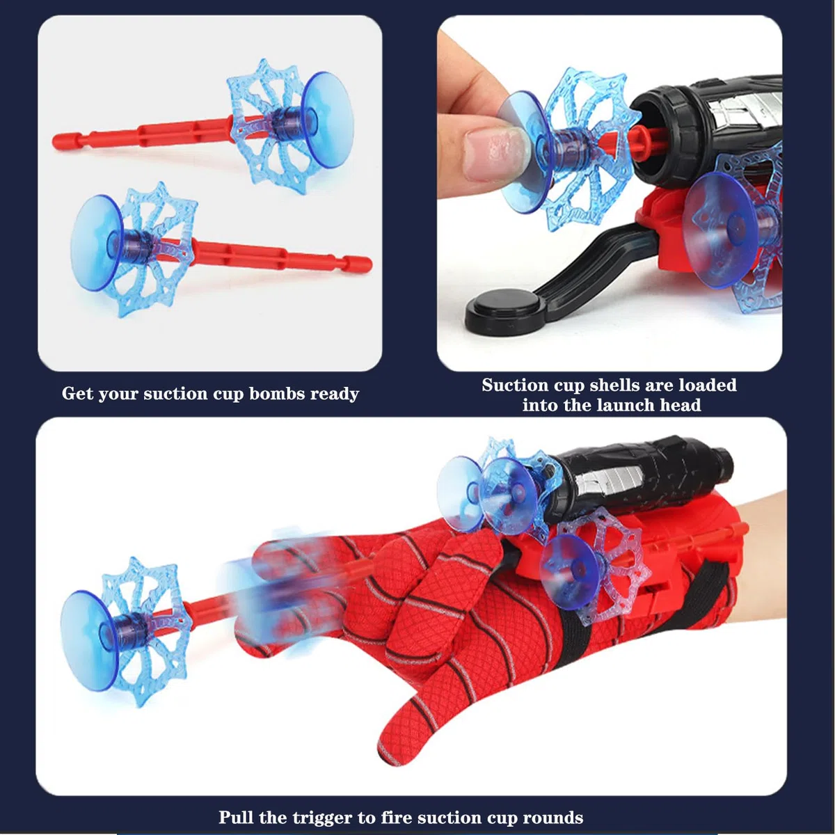 DAIREN Set di 2 Spider Glove Launcher,Spider Launcher,Spider Glove,Spara Ragnatele Giochi per Bambini,Giocattoli educativi in Bambini Cosplay(Rossa)