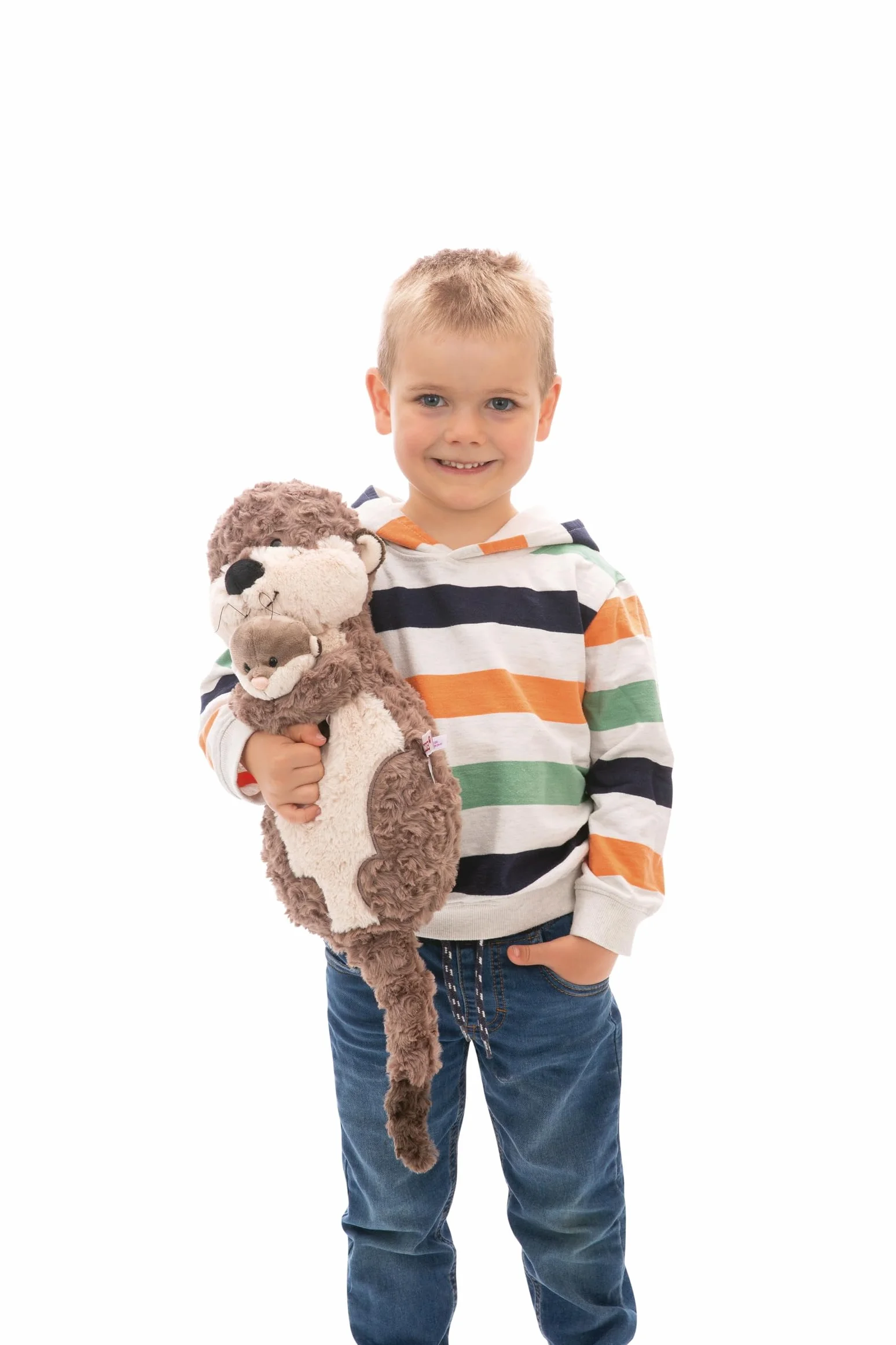 Cuscino lontra Oda & Odalina 40x20cm Grigia - Soffice Cuscino in Materiale sostenibile per Bambini, Bambine, Neonati e Amanti dei Peluche - Ideale a casa, all'asilo o in Viaggio