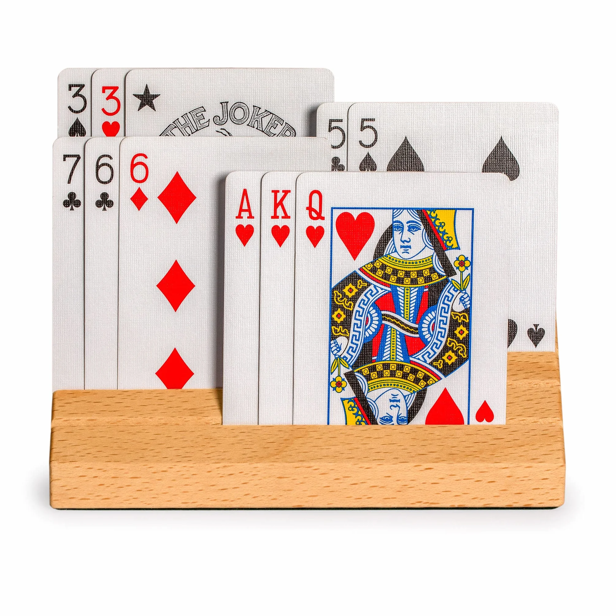 Yellow Mountain Imports Porta-carte da gioco in legno massello di faggio di dimensioni standard - Set di 2 organizzatori di carte