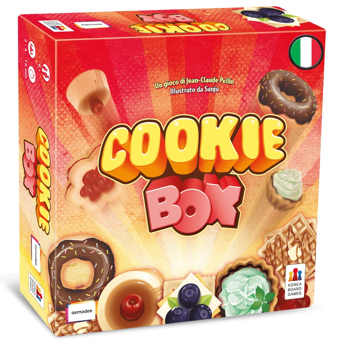 Asmodee - Cookie Box, Gioco da Tavolo per Tutta la Famiglia, Gioco a tema Pasticceria e di Velocità, 2-4 Giocatori, 6+ Anni, 15 min, Edizione in Italiano