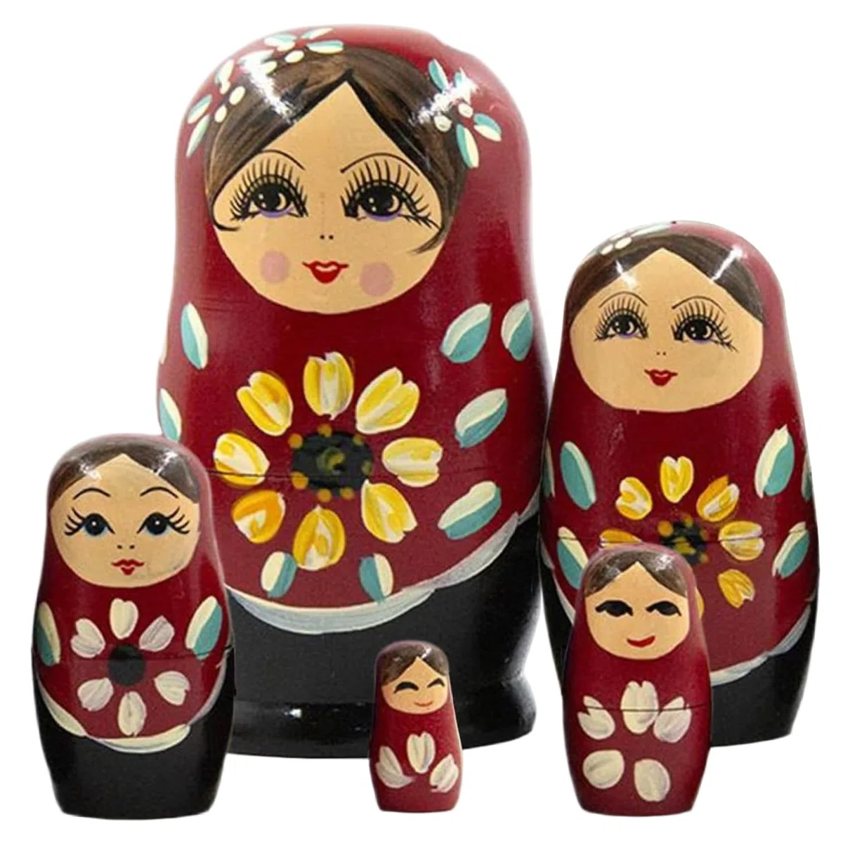 5 Pezzi/Set Bambole Che nidificano, Bambola matrioska in Legno, Divertenti Bambole Russe Che nidificano Giocattoli impilabili per Bambini, Decorazione Domestica, Russo