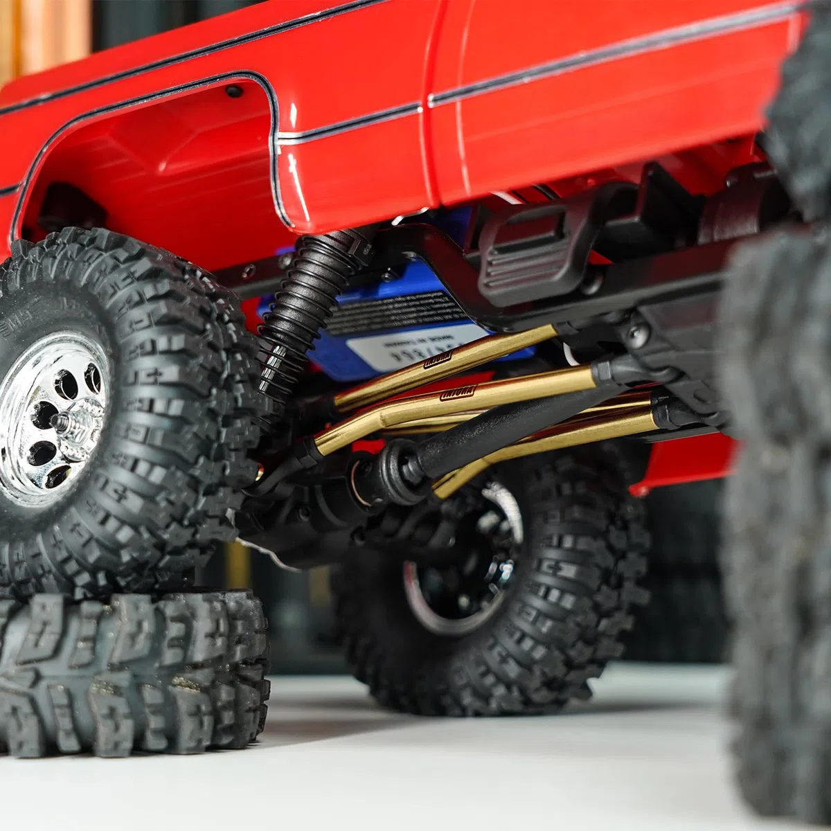 INJORA 8PCS Ottone Gioco Elevato Set di Collegamenti per 1/18 RC Crawler TRX4M High Trail K10