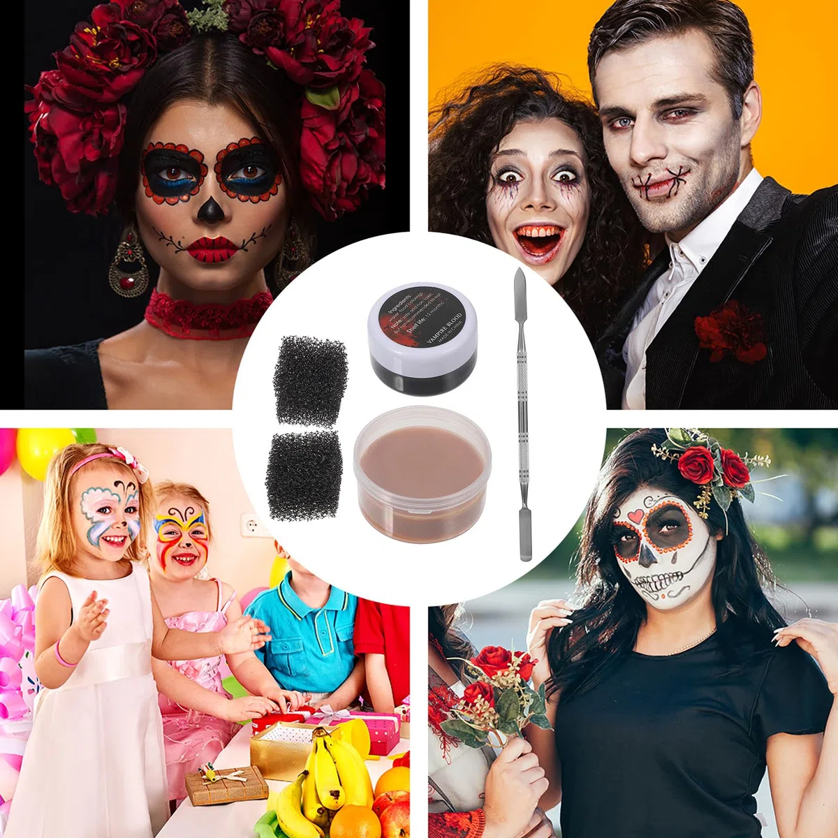 Kit per Trucco Effetti Speciali Halloween Cera per Cicatrici Realistiche, Set di 1 in Plastico e Acciaio Inossidabile per Creare Ferite Finte in Party Fancy Dress