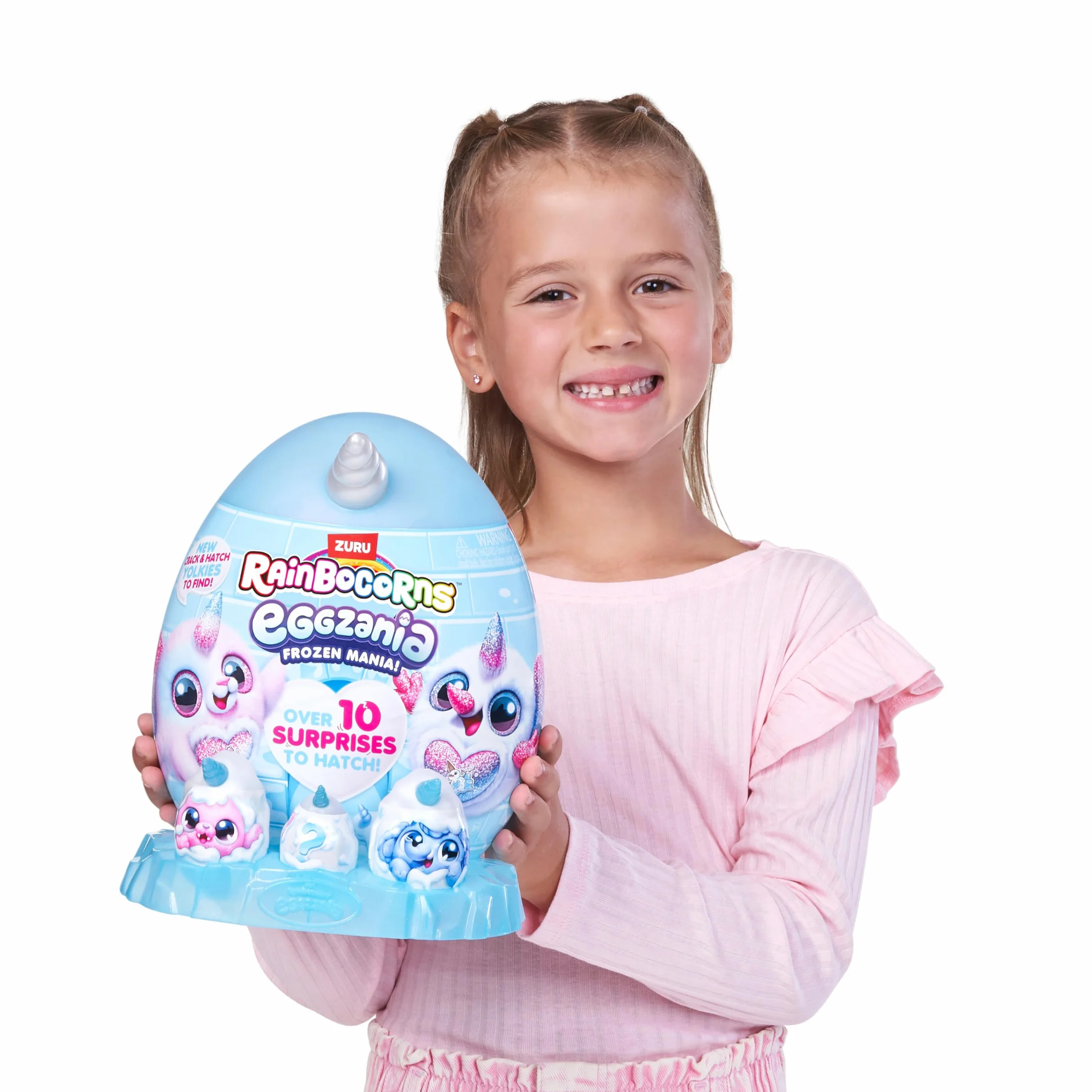 Rainbocorns Eggzania Frozencorn Mania di ZURU (FROSTINE), peluche da collezione per bambine dai 3 anni in su