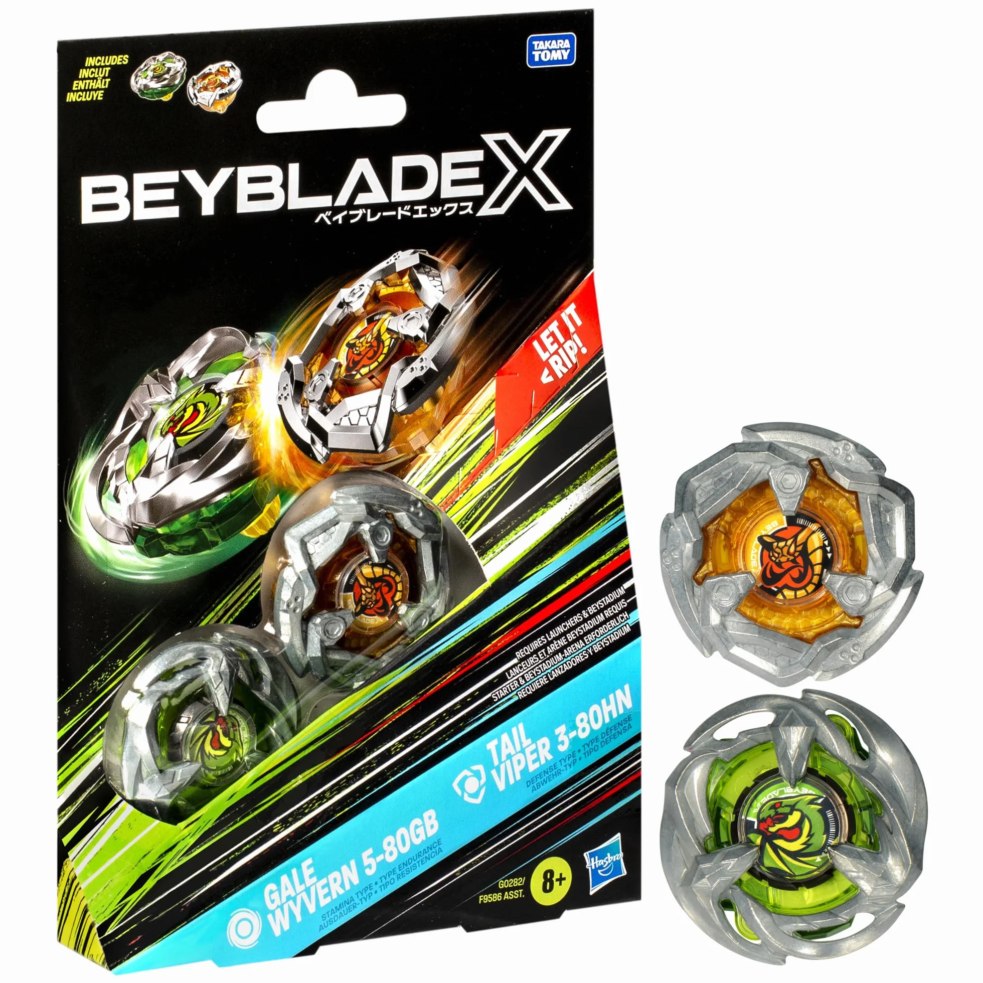 Beyblade X Dual Pack Gale Wyvern 5-80GB e Tail Viper 3-80HN