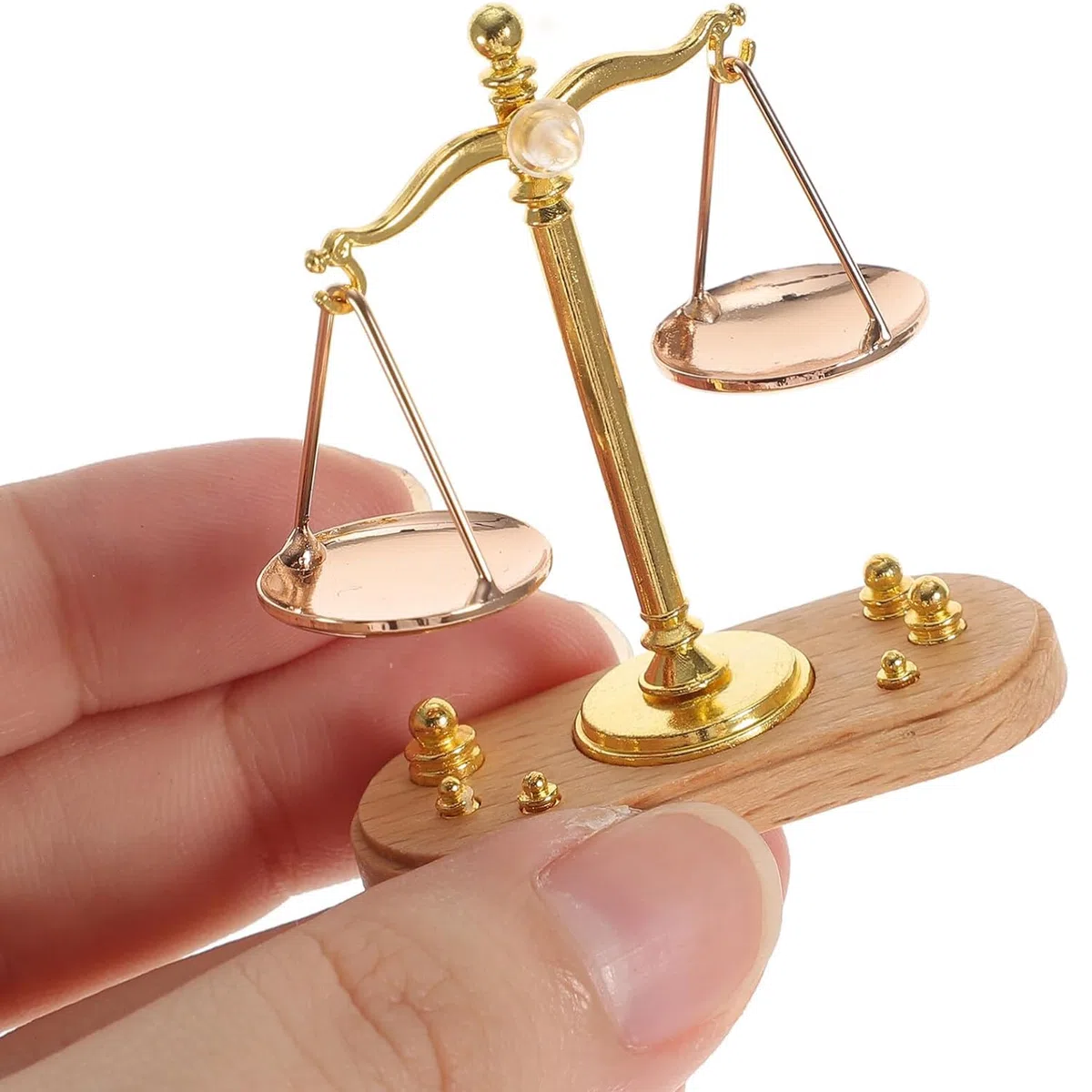Mini Bilancia Decorativa, Mini Accessori Per La Casa Delle Bambole, Bilancia Giocattolo Per Bambini, Modello Retrò In Scala 1:12 Con 6 Pesi, Per Mini Decorazioni Domestiche