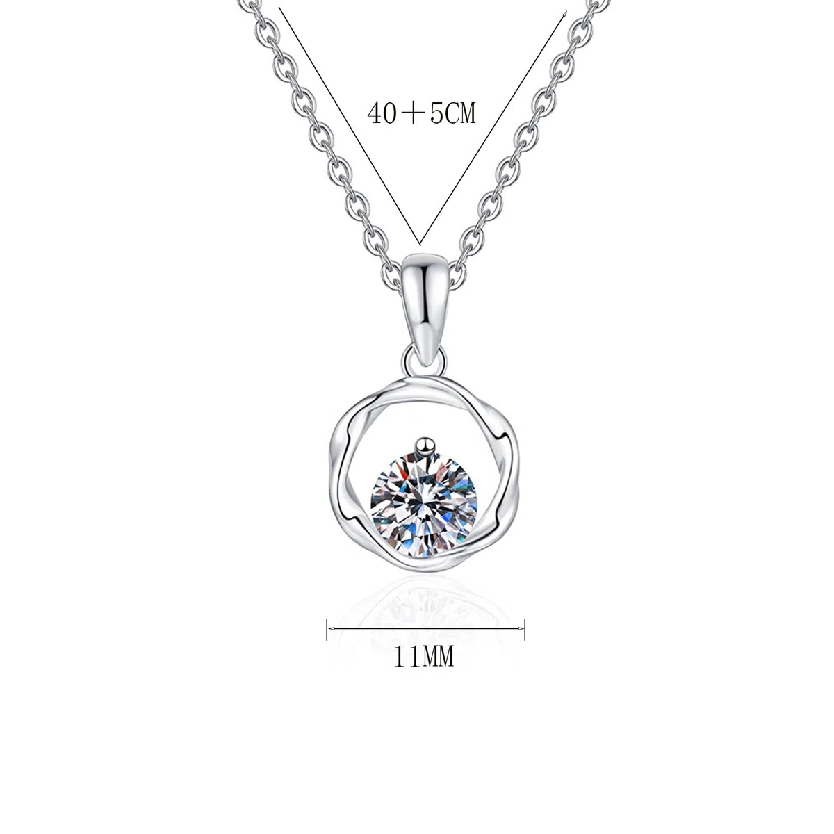 Collana Argento 925 Donna Cerchio Collane Ciondolo Cerchio Intrecciata Collane Zirconi Girocollo Rotondo Anelli Argento Collana per Donna Bambina Ragazza
