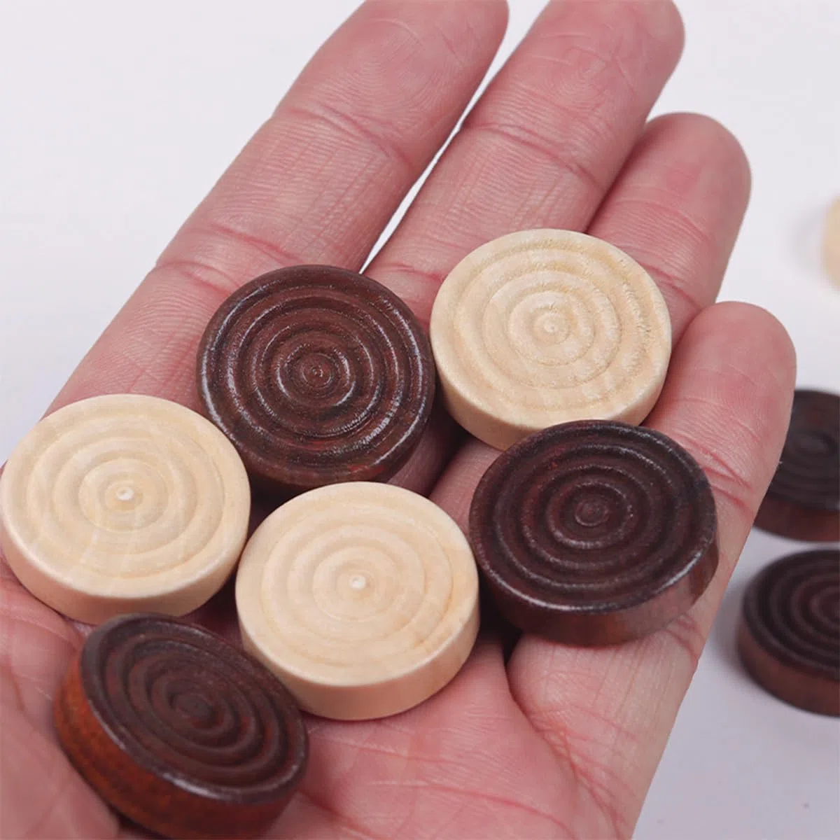 Alnicov 48 Pezzi Pezzi di Backgammon in Legno Pezzi di Dama in Legno Impilabili Pezzi di Ricambio per Giochi da Tavolo Accessori