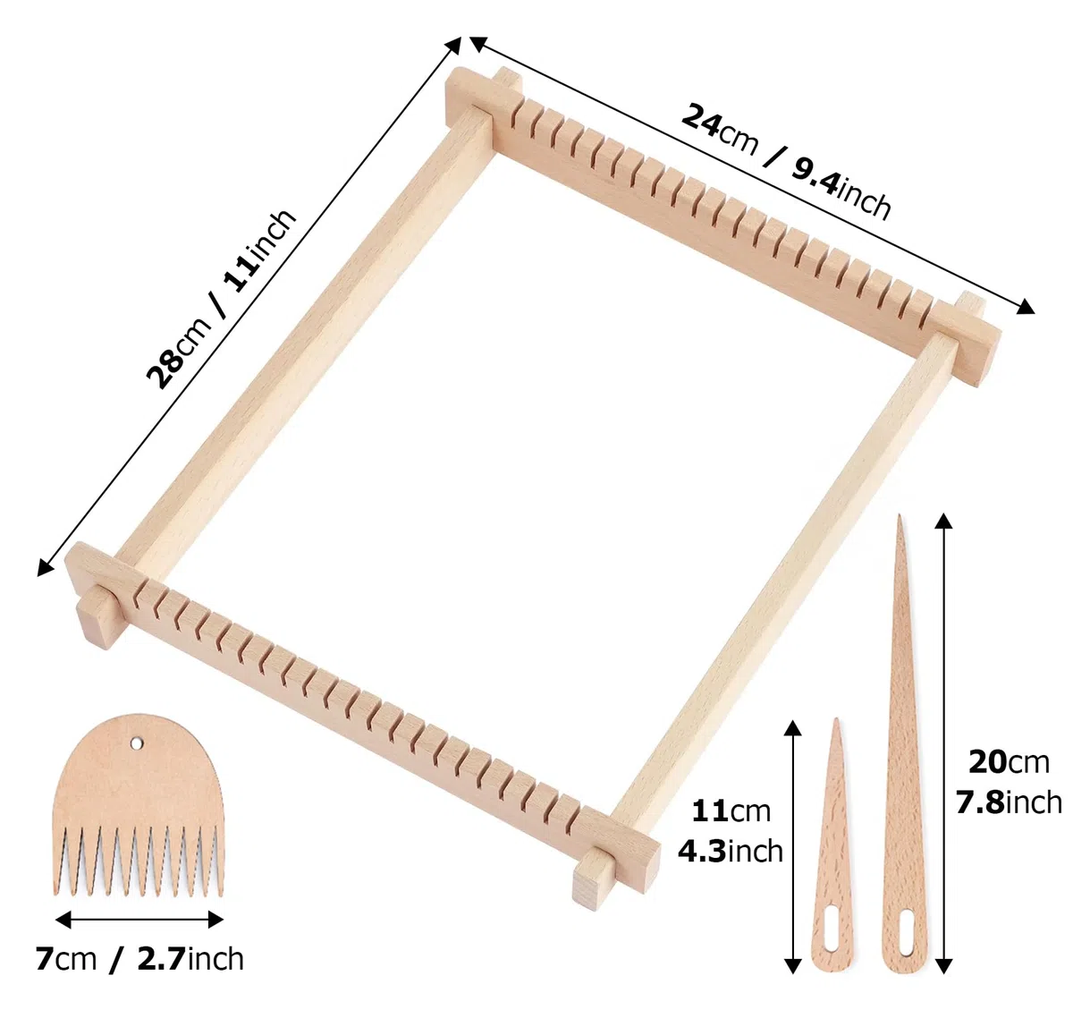 Homewit Cornice in tessuto per bambini dai 6 anni, fai da te in legno, per bambini, 24 x 28 cm, con istruzioni e filato, set di telai di alta qualità per adulti, bambini e principianti
