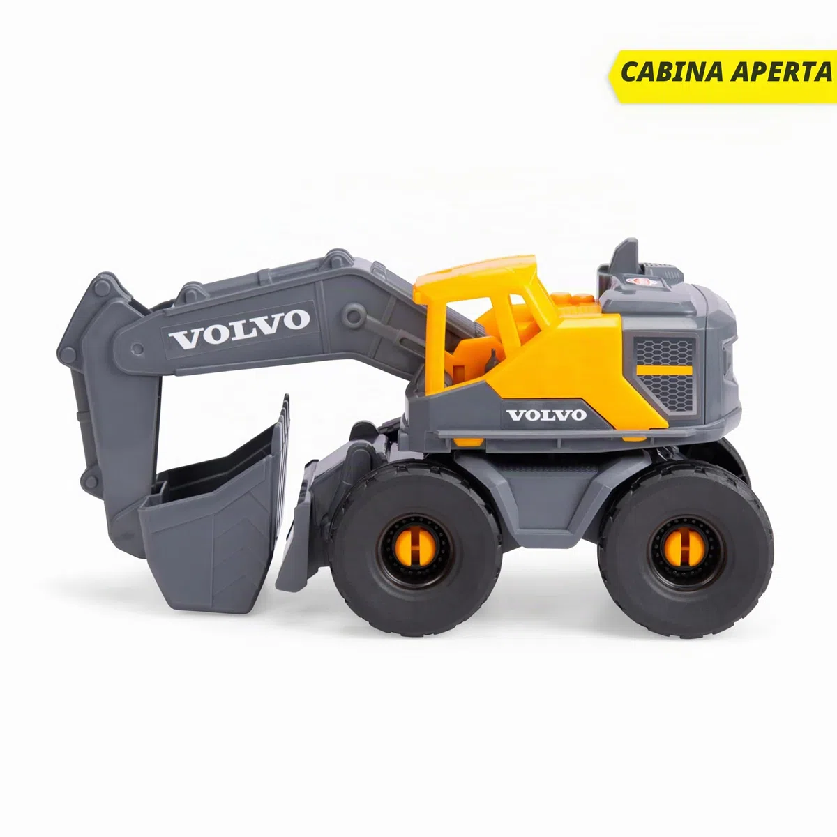 Dickie Toys - Volvo Escavatore Tough (26 cm) - Escavatore a pala giocattolo per bambini dai 3 anni in su, con ruota libera, braccio mobile e pala, adatto come giocattolo di sabbia