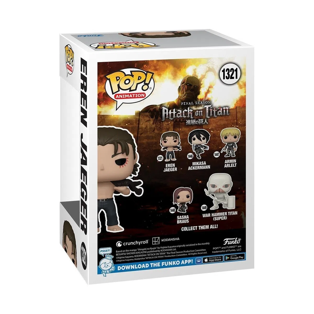 Funko Pop! Animation: AoT - Eren Jaeger Jeager - Attack On Titan - Figura in Vinile da Collezione - Idea Regalo - Merchandising Ufficiale - Giocattoli per Bambini e Adulti - Anime Fans