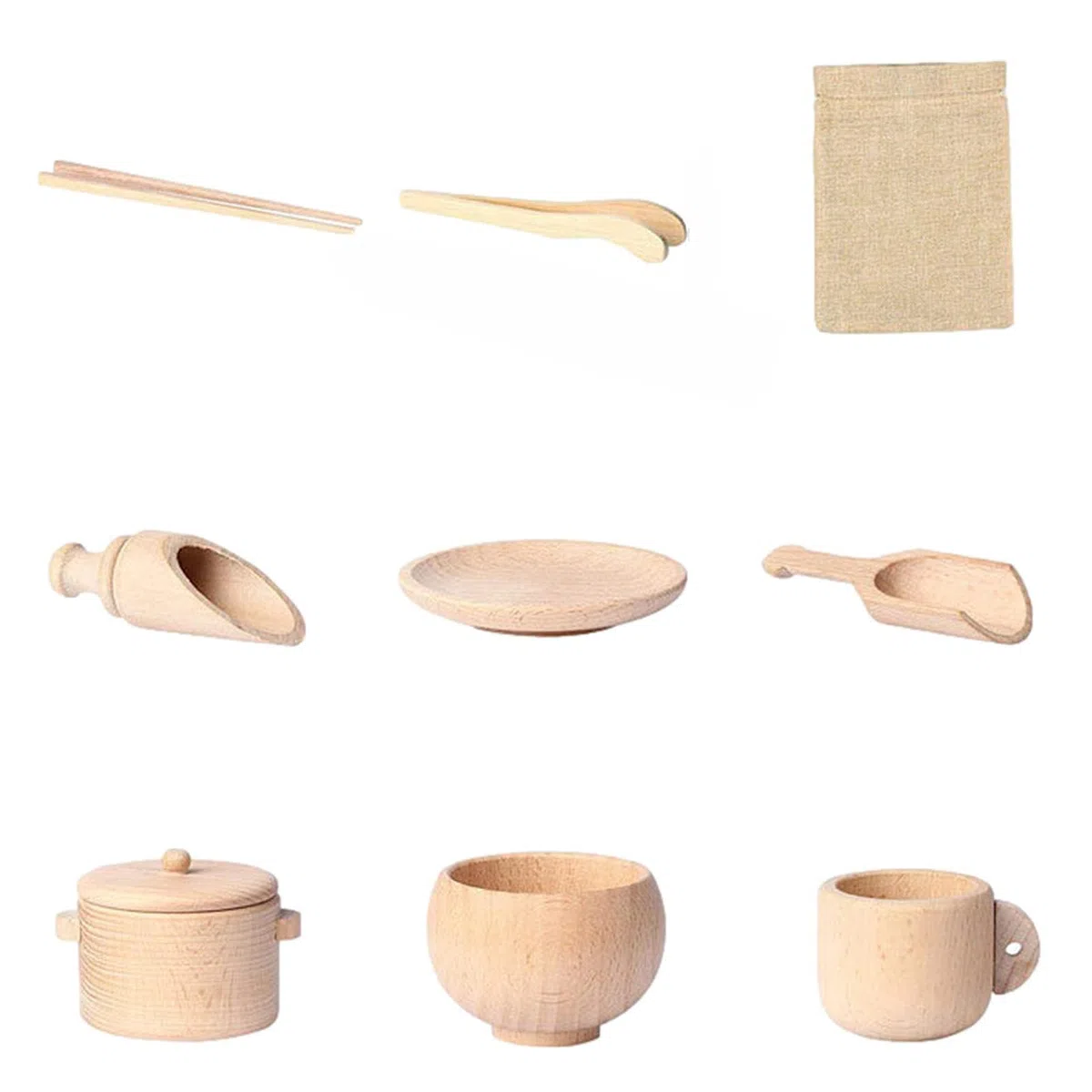 Generico Sensory Bin Tools - Sensory Bins Learning Toy | Toys | Set of 8 Wooden Scoops & Tongs | Kids Hands On Ability Fine Motor Skills Development Children Aged 3 And Up