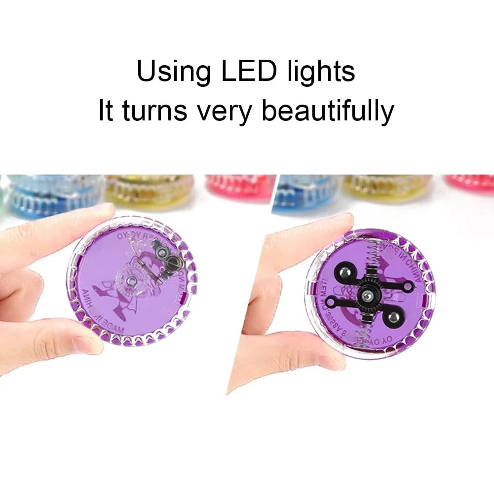 LED YoYo Con Luce - Giocattoli per Principianti, Reattivo in Plastica - 4 Pezzi per Bambini, Compleanni
