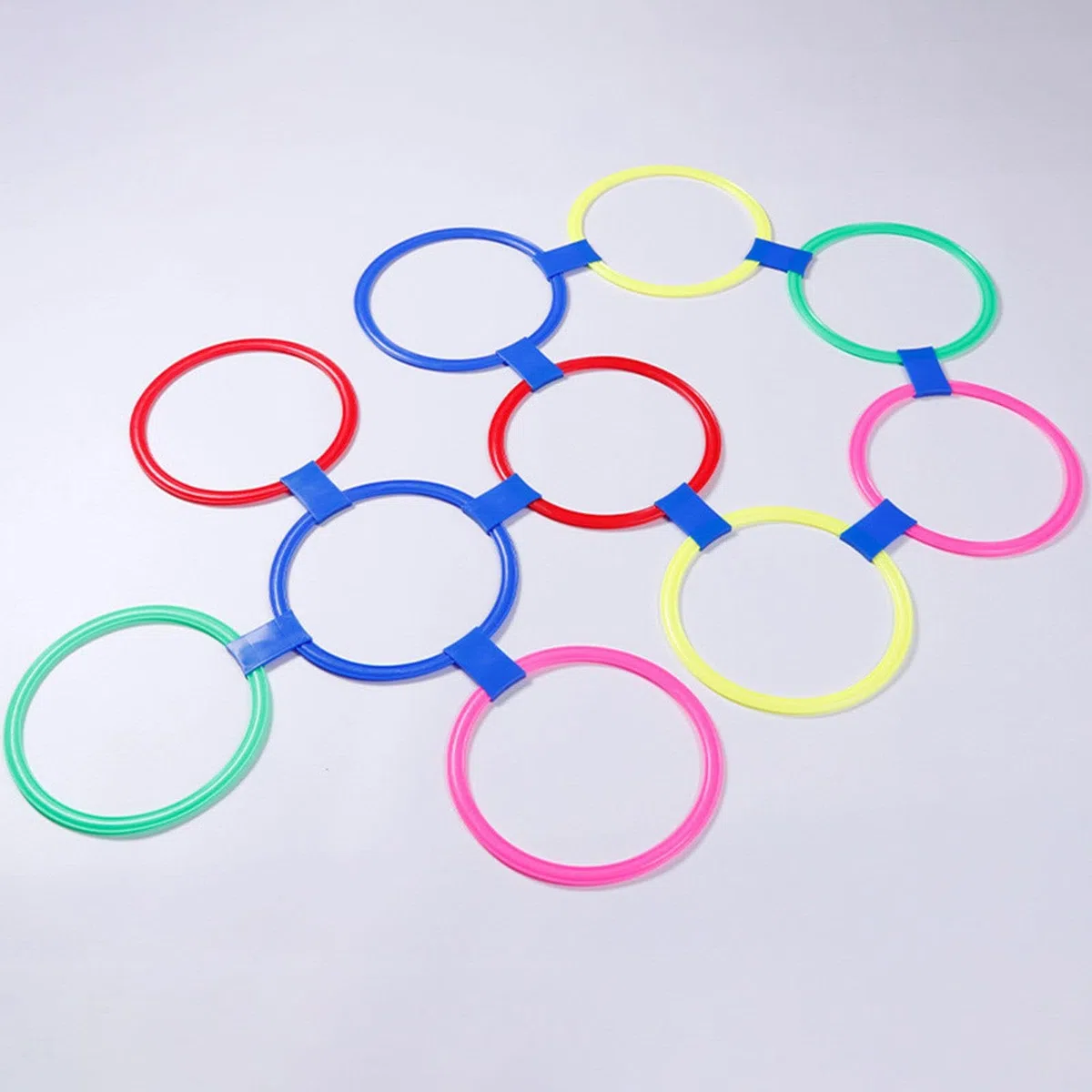 Gioco della Campana con Anelli, Campana con Connettori, età 3+, Set da Gioco per Bambini, Giocattolo Durevole, Allenamento di Agilità, Campana Colorat, 42 cm 10 Anelli