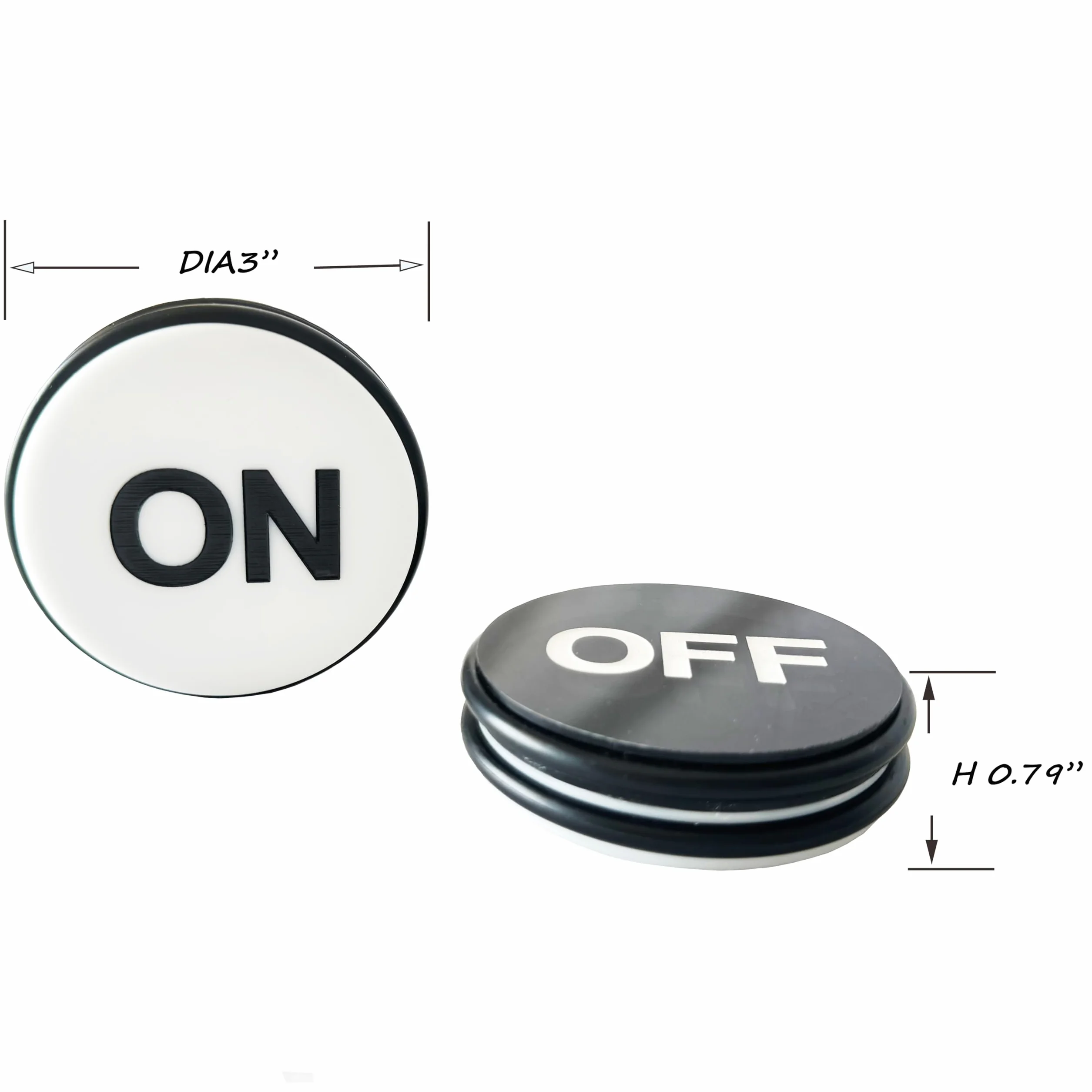 Set di dadi da casinò da 19 mm rossi con pulsante on/off 7,6 cm