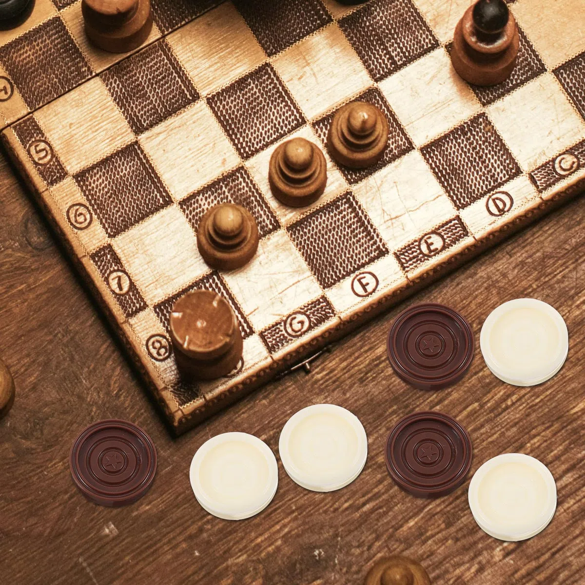 Accessori per Scacchiera 24 Pezzi in Plastica per Gioco da Tavolo Dama e Backgammon, Includono Pezzi Sostitutivi per Partite in Famiglia