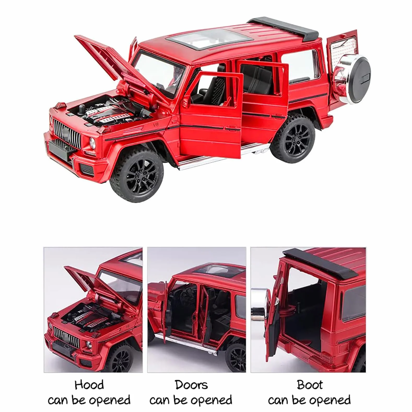 G63 AGM 1:32 Modellino Macchinina con Luce e Musica, Funzione Pull-Back, Pressofuso in Lega, Ideale per Bambini dai 3 anni e Collezionisti (Rosso)
