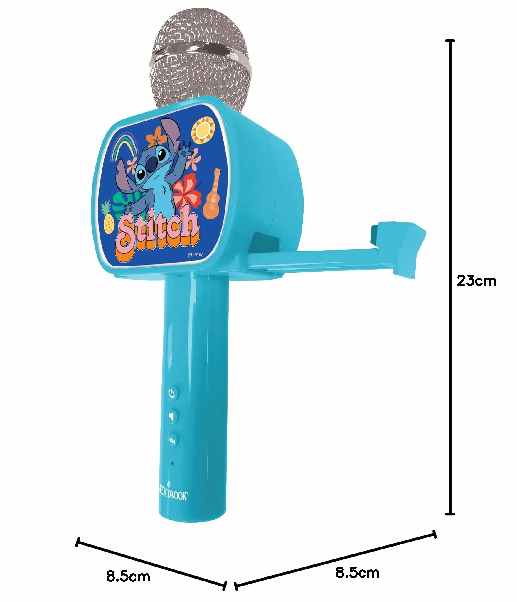 Lexibook Disney Stitch Microfono Bluetooth Funzione Cambio Voce Altoparlante Integrato Supporto Telefono Blu MIC240D