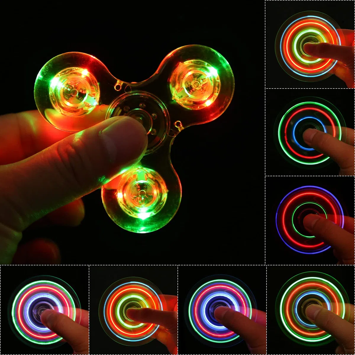 SCIONE 5 Confezioni Fidget Spinners, Pacchetti Cristallo Hand Fidget per Regali di Pasqua Giocattoli Fidget per Bambini-LED a Dita Fidget Spinner-ADHD Gioco per l'Ansia Riduttore di Sollievo di Stress